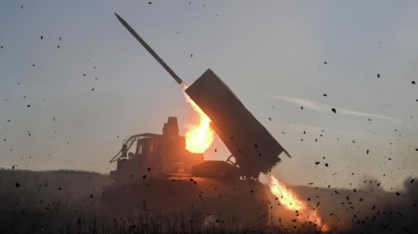Боевая работа расчета РСЗО Град группировки войск Центр на Днепропетровском направлении СВО