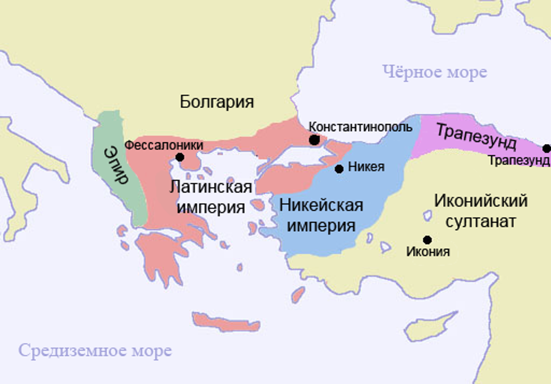 Карта Византии после 1204 года Карта Византии после 1204 года - РИА Новости, 1920, 10.04.2026