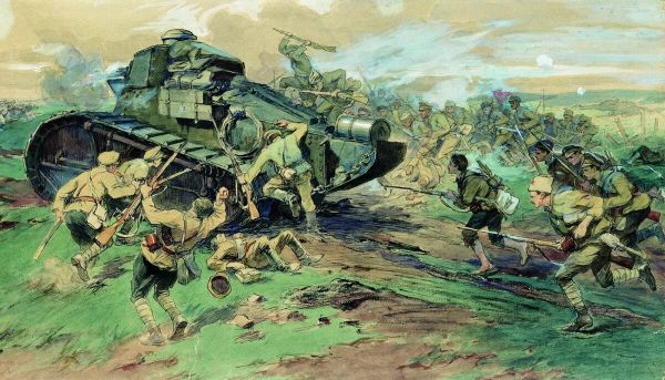 Николай Самокиш Захват белогвардейского танка в северной Таврии, 1923 год Николай Самокиш Захват белогвардейского танка в северной Таврии, 1923 год