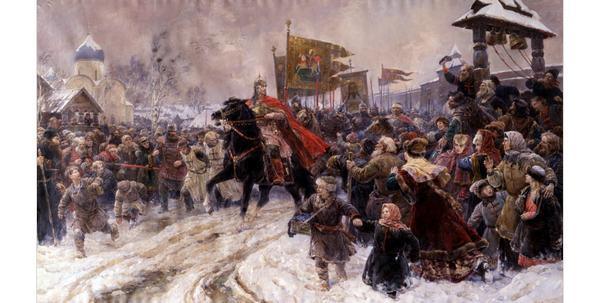 Владимир Серов Въезд Александра Невского во Псков после Ледового побоища, 1945 год, ГРМ Владимир Серов Въезд Александра Невского во Псков после Ледового побоища, 1945 год, ГРМ