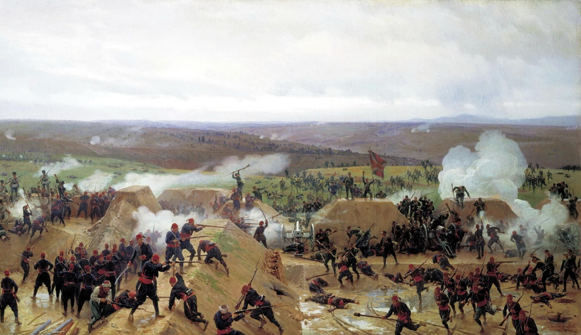 Николай Дмитриев-Оренбургский Захват Гривицкого редута под Плевной, 1885 год Николай Дмитриев-Оренбургский Захват Гривицкого редута под Плевной, 1885 год - РИА Новости, 1920, 24.04.2026