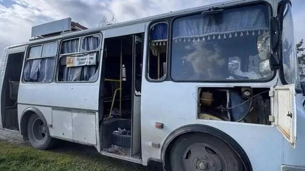 Последствия атаки ВСУ на автобус в Белгородской области