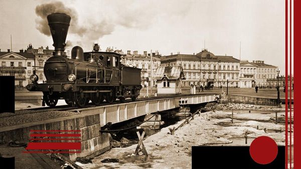 Гельсингфорс (Хельсинки). Портовая железная дорога на рыночной площади в Eteläsatama, 1907 год.