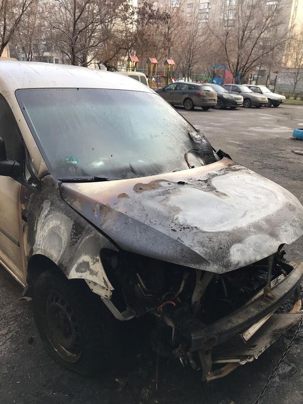 Сгоревшая машина Бирзулова