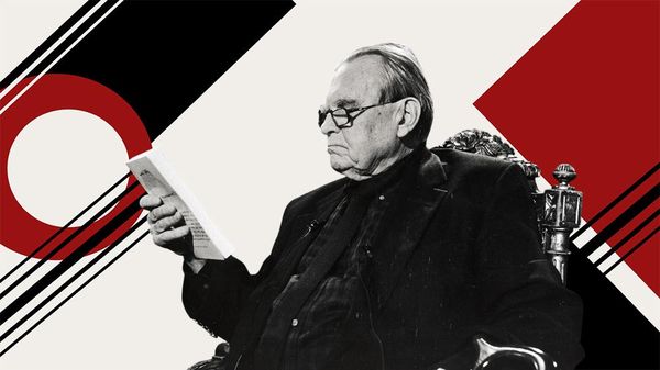 Чеслав Милош на встрече с читателями, 1990-е годы