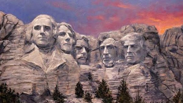 Визуализация желания Трампа стать пятым президентом в мемориале на горе Рашмор. Фото из социальных сетей 