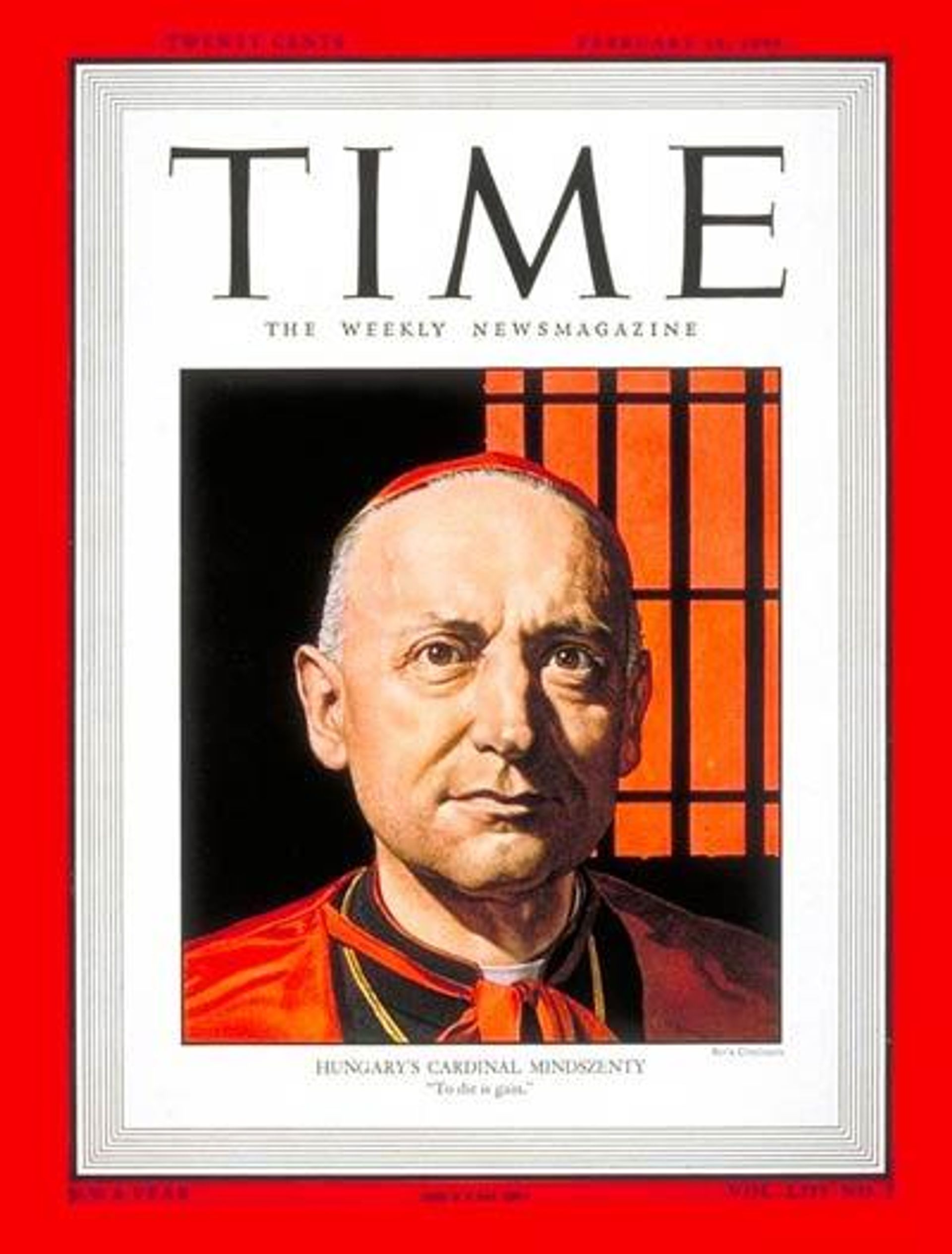 Кардинал Йозеф Миндсенти на обложке журнала Time, февраль 1949 года Кардинал Йозеф Миндсенти на обложке журнала Time, февраль 1949 года - РИА Новости, 1920, 24.10.2026