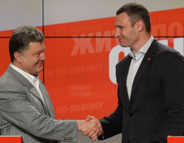 Пресс-конференция П.Порошенко и В.Кличко в Киеве