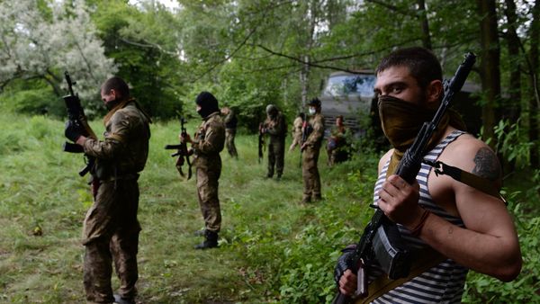 Тренировочный лагерь батальона Восток в Донецкой области