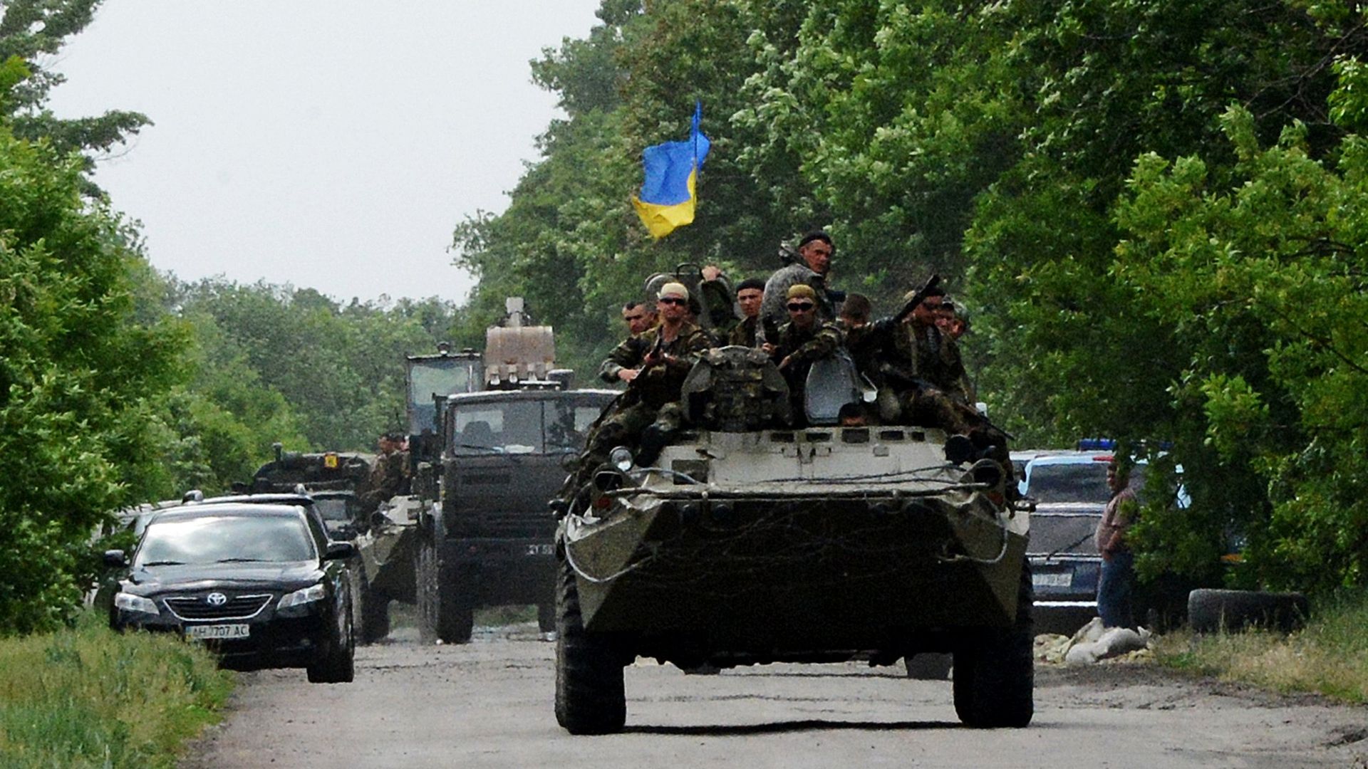На блокпост Национальной гвардии Украины напали неизвестные - РИА Новости, 1920, 07.06.2022