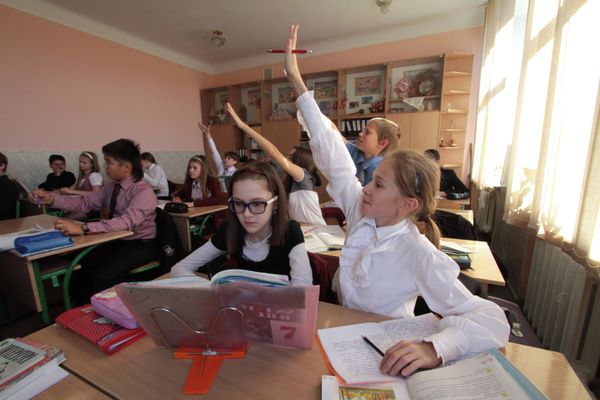 Обучение русскому языку в одной из школ Киева