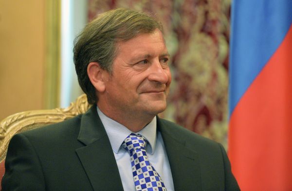 Встреча глав МИД РФ и Словении С.Лаврова с К.Эрьявецем