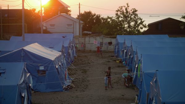 Лагерь беженцев с Украины в Севастополе