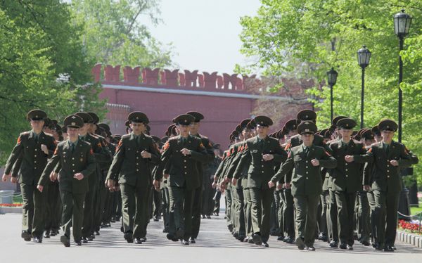 Церемония увольнения в запас военнослужащих Почетного караула