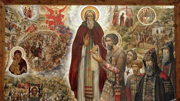 Икона Святые Сергий Радонежский и Дмитрий Донской