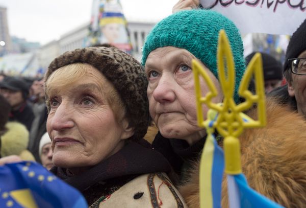 Акция сторонников евроинтеграции День достоинства на площади Независимости в Киеве