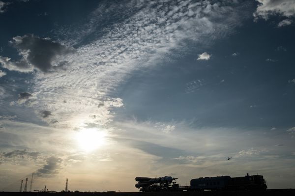 Вывоз космического корабля Союз ТМА-14М на старт Вывоз космического корабля Союз ТМА-14М на старт
