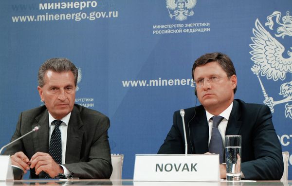 Двусторонняя встреча вице-президента Еврокомиссии Г.Эттингера и главы Минэнерго РФ А.Новака Двусторонняя встреча вице-президента Еврокомиссии Г.Эттингера и главы Минэнерго РФ А.Новака