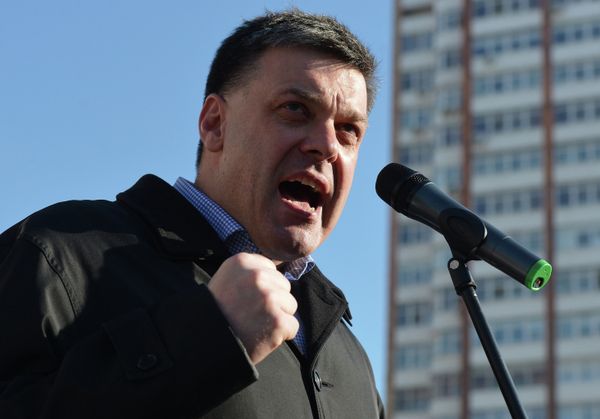 Активисты объединения Свобода провели акцию протеста у здания ЦИК в Киеве