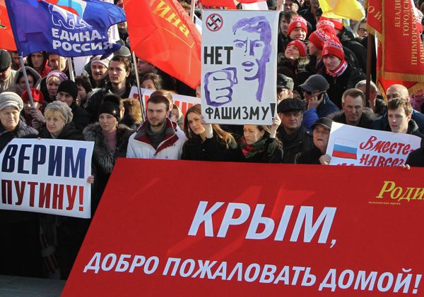 Митинги в регионах России в поддержку Крыма