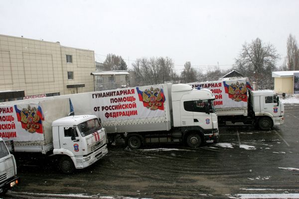 Восьмой российский конвой с гуманитарной помощью прибыл в Донецк