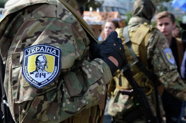 Отправление добровольческого батальона Сич в зону вооруженного конфликта