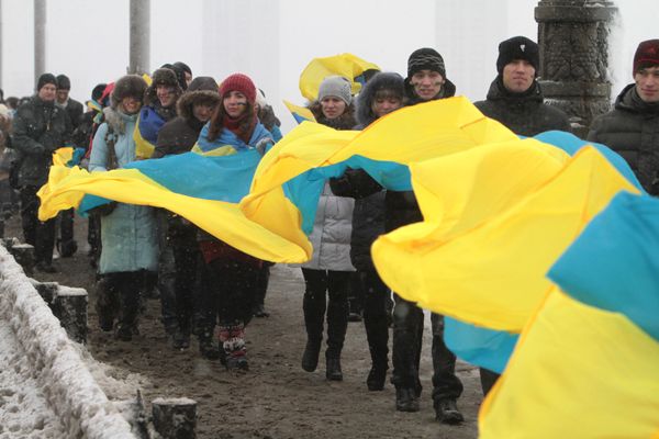 Празднование Дня соборности и свободы в Киеве