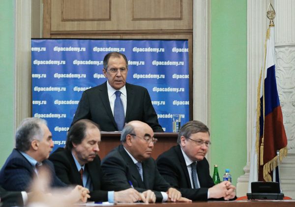 Встреча главы МИД РФ С.Лаврова со слушателями и профессорско-преподавательским составом Дипакадемии