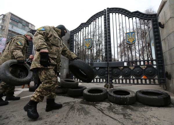 Акция протеста батальона Айдар в Киеве