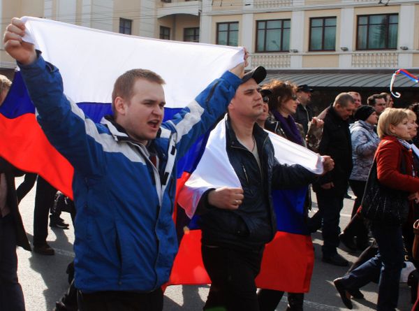Митинг в поддержку В.Януковича в Донецке