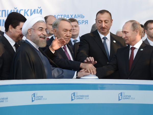 В.Путин принимает участие в четвертом Каспийском саммите