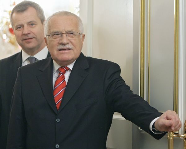 Вацлав Клаус на встрече с премьер-министром РФ Владимиром Путиным