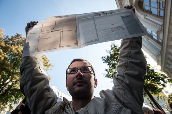 Акция протеста против закона о клевете в Киеве