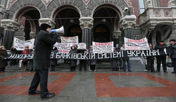 Митинг против коррупции в банковской сфере в Киеве