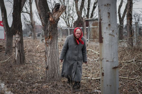 Взорванный Путиловский мост в Донецке