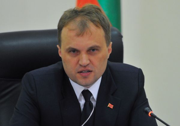 Президент Приднестровской Молдавской Республики Евгений Шевчук на пресс-конференции членов правительства ПМР