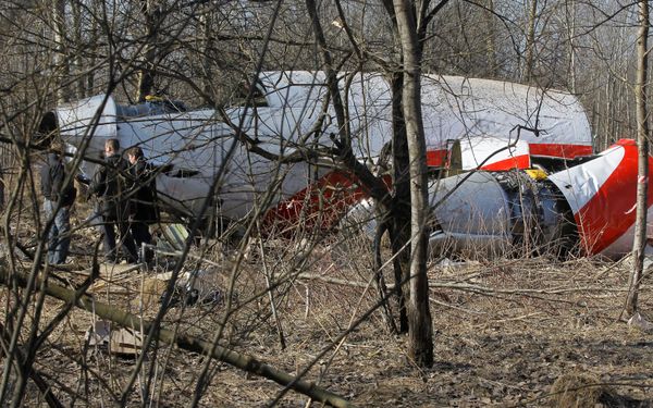 Место падения польского самолета Ту-154 под Смоленском