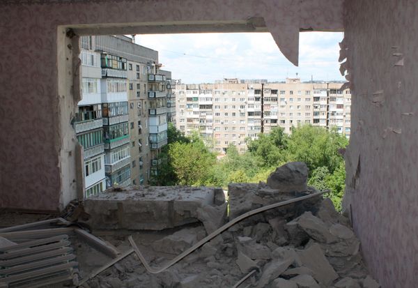 Последствия обстрела города Горловки Донецкой области