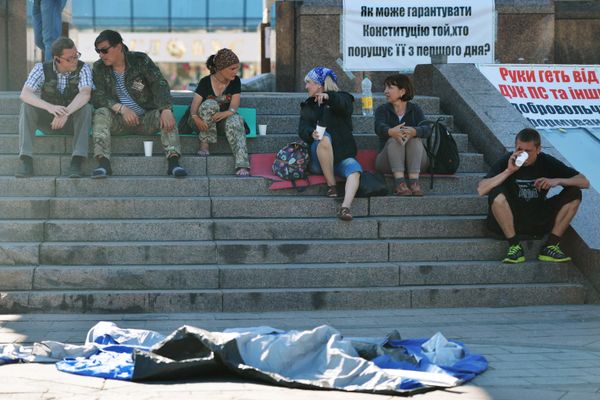 Палаточный лагерь в центре Киева снесен
