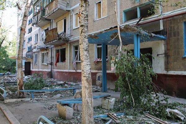Последствия обстрела города Горловки Донецкой области