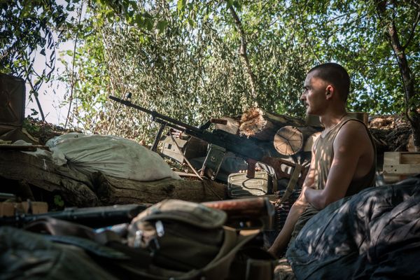 Позиции ополчения под поселком Марьинка в Донецкой области