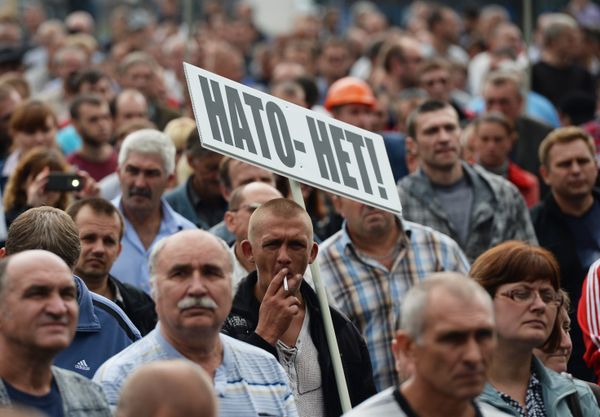 Митинг шахтеров в Донецке