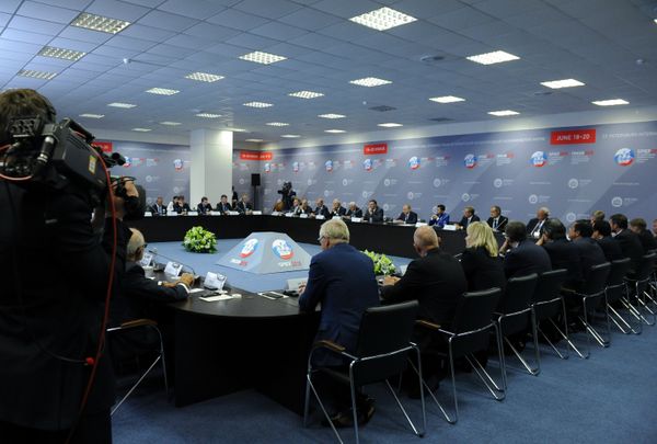 Рабочая встреча президента РФ В.Путина с руководителями крупнейших иностранных компаний и деловых ассоциаций