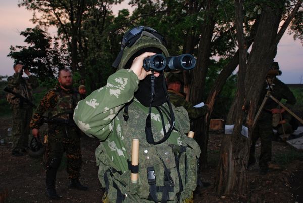 Батальонная разведка ополчения ДНР в районе поселка Широкино