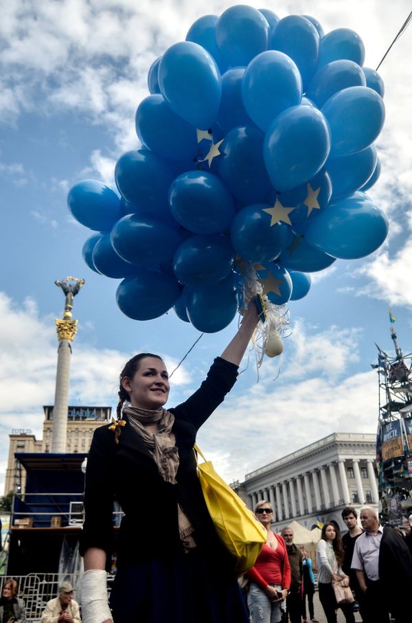 Флешмоб в честь вступления Украины в ЕС Флешмоб в честь вступления Украины в ЕС