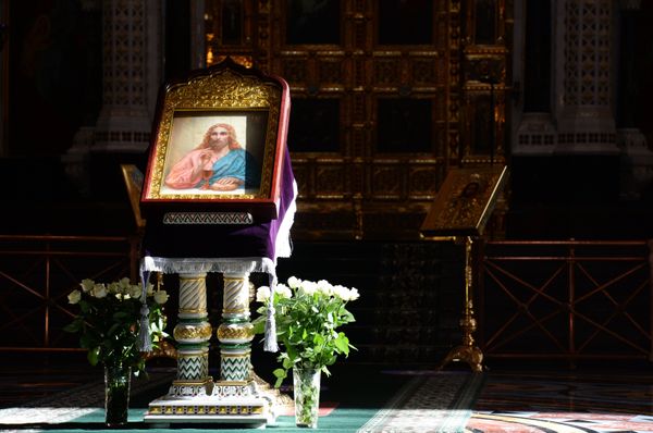 Патриаршее служение в Великий Четверг в храме Христа Спасителя Патриаршее служение в Великий Четверг в храме Христа Спасителя