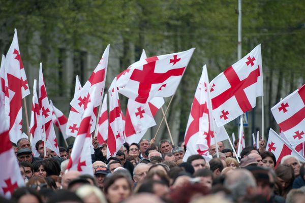 Митинг партии М.Саакашвили Единое нацдвижение в центре Тбилиси