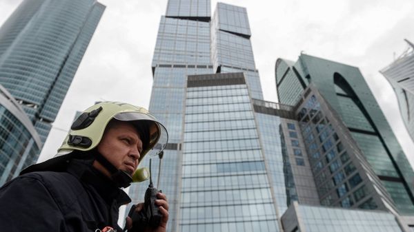 Учения МЧС в деловом центре Москва-Сити