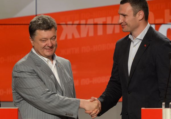 Пресс-конференция П.Порошенко и В.Кличко в Киеве