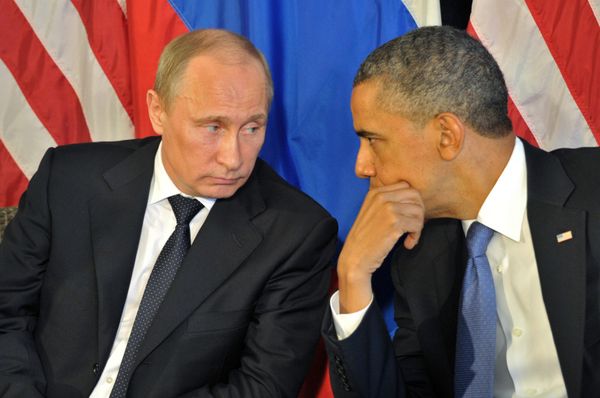 Президент РФ В.Путин встретился с президентом США Б.Обамой